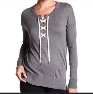 Splendid Lakewood Henley Pullover Cashmere Blend Sweater Medium